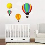 Tilki Dünyası TILKI-74930 Uçan Balon Bulut ve Güneş Bebek ve Çocuk Odası Duvar Sticker