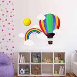 Tilki Dünyası TILKI-74931 Uçan Balon Gökkuşağı Güneş Bulutlar Çocuk Odası Duvar Sticker