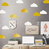 Tilki Dünyası TILKI-76018 20 Adet Beyaz 20 Adet Altın Set Bebek ve Çocuk Odası Duvar Sticker