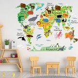 Tilki Dünyası TILKI-76305 Eğitici Renkli Türkçe Dünya Haritası Atlası Çocuk Duvar Sticker