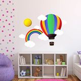 Tilki Dünyası Uçan Balon Gökkuşağı Güneş Bulutlar Çocuk Odası Duvar Stickerı