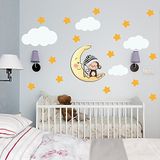 Tilki Dünyası Uyuyan Maymun Yıldız Bulut Set Bebek Çocuk Odası Duvar Stickerı