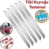 Tilki Kuyruğu Kemik Kesme Testeresi Kurban Et Paslanmaz Çelik Bıçak Buz Kesme Ağzı Ucu 30 Cm (5 Adet)