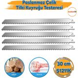 Tilki Kuyruğu Kurban Et Kemik Kesme Testeresi 5 Adet Çelik Bıçak Buz Kesme Bıçağı Ağzı Ucu 30 Cm