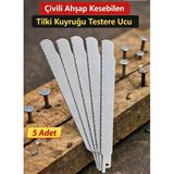 Tilki Kuyruğu Testere Bıçağı Çivili Ahşap İçin 5 Adet (Beyaz)