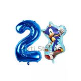 Tilki Sonic Ve Lacivert Rakam Balon 2 Yaş Balon Set Tilki Sonic Konsept Doğum Günü Balon Set
