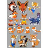 Tilki Sticker Set-3 15 Parça Telefon, Tablet, Defter, Laptop Sticker