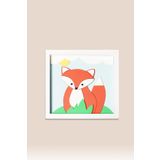 Tilki Temalı Katmanlı Mdf - Çocuk ve Bebek Odası Duvar Tablosu 33x33x2.5 Cm