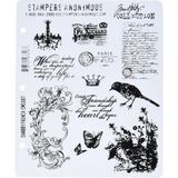 Tim Holtz 7 x 21,6 cm Kendiliğinden Kauçuk Damga Seti Shabby French - 41 Delft Blue