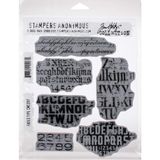 Tim Holtz - Anon CMS397 Faded Tim Holtz Stamp Cling Rbbr Damga Seti, Fadd, Gizli Tip, Tek Beden - Standart