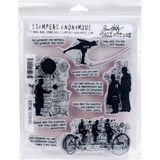Tim Holtz - Stampers Anon Cling RBBR Damga Seti Teorileri, Çok Renkli, Tek Boyut