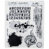 Tim Holtz - Stampers Anon CMS402 CLING RBBR Damga Seti GRUNGED, Tek Beden