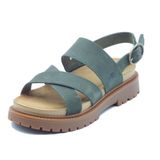 Timberland 0A2KZ5 Clairemont Way Koyu Yeşil Tokalı Kadın Deri Sandalet, Yeşil, 6