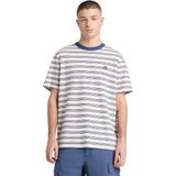 Timberland 4 Rows Striped Short Sleeve Tee Erkek T-Shirt - Beyaz