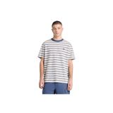 Timberland 4 Rows Striped Short Sleeve Tee Erkek T-Shirt,Vıntage Whıte-Oceana Yd Xl