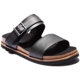 Timberland Amalfi Vibes 2 bantlı erkek sandaleti, Siyah Siyah Deri, 43 EU