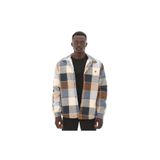 Timberland B0A6UX2EI21-R Timberland Sherpa Lined Plaid Overshirt Erkek Ceket Mavi