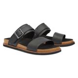 Timberland Erkek Amalfi Vibes 2 bantlı sandalet, Siyah deri, 41.5 EU