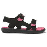 Timberland Erkek çocuklar için 2 kayışlı sandalet, Siyah W Br Pnk, 25 EU