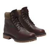 Timberland Erkek Heritage 6 inç Full Grain deri çizme, Burgundy Bordo, 43 EU