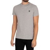 Timberland Erkek Ss Dun-River Crew Tişört, Med Gry Heather, S