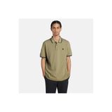 Timberland Erkek Tipped Pique Short Sleeve Polo Atlet, Kassel Toprak, S
