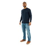 Timberland Erkek Williams River Crew Polo Kazak, Koyu Safir/Koyu Kot, XXL