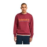 Timberland Established 1973 Embroidery Logo Brush B Erkek Sweatshirt, Bordo, XL