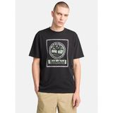 Timberland Front Seasonal Stack Logo Tee Siyah Bisiklet Yaka Standart Baskılı Erkek T-Shirt