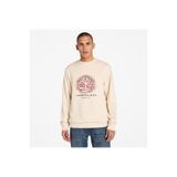 Timberland Front Seasonal Tree Logo Graphic Crewneck Erkek Bej Sweatshirt