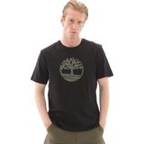 Timberland Kennebec River Camo Tree Logo Short Slee Erkek T-Shirt - Siyah