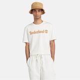 Timberland Linear Logo Erkek Beyaz Yuvarlak Yaka Tişört