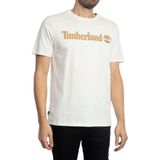 Timberland Linear Logo Yuvarlak Yaka Tişört, 2XL, TB0A5UPQCM91, Beyaz, Erkek