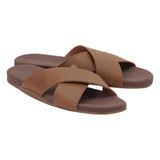 Timberland Seaton Bay Cross Strap Slide erkek sandaleti, Braun Rust Leather, 46 EU