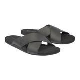 Timberland Seaton Bay Cross Strap Slide erkek sandaleti, Siyah Siyah Deri, 40 EU