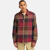 Timberland Sherpa Lined Plaid Erkek Klasik Yaka Gömlek - Kırmızı - Kahverengi - Bej