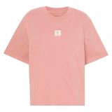 Timberland Stack Logo Kısa Kollu Kadın T-Shirt, Pembe, L Beden