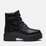 Timberland Stone Street 6 Inch Lace Up TB0A5THXW021 Black Full Grain Siyah Deri Kadın Bot
