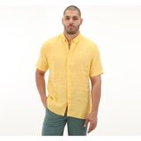 Timberland TB0A2DCCEG41 Timberland Linen Short Sleeve Shirt Erkek T-Shirt Sarı
