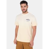 Timberland TB0A5MMM2601-Sunfaded Graphic HW Te Ekru Yuvarlak Yaka Baskılı Erkek T-Shirt