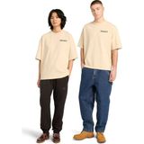 Timberland TB0A5MQR2601-OUTDOOR Graphic Tee Bej Yuvarlak Yaka Baskılı Erkek T-Shirt - Gri - 2XL