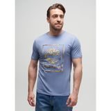 Timberland TB0A5MV4B881-Water Stack Logo Tee Mavi Yuvarlak Yaka Regular Fit Düz Erkek T-Shirt