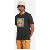 Timberland TB0A5UDB0011 Front Graphic Erkek Siyah Yuvarlak Yaka T-Shirt