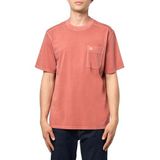 Timberland Tb0A5Vdh Garment Dye Chest Pocket Tee Kırmızı Erkek T-Shirt, EOD1 BURNT HENNA, S
