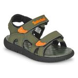 Timberland Unisex Çocuk Perkins Row 2-kayışı (Bebek) Açık Burun Sandalet, Koyu Yeşil ile Portakal, 11.5 UK Çocuk