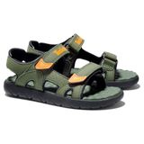 Timberland Unisex Çocuk Perkins Row 2-kayışı (Genç) Açık Burun Sandalet, Koyu Yeşil ile Portakal, 5.5 UK