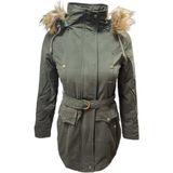 Timberline TB3438 Kadın Gabardin Kapüşonlu Içi Kürklü Mont - TB3438 - Haki