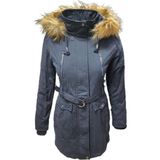 Timberline TB3439 Kadın Gabardin Kapüşonlu Içi Kürklü Mont - TB3439 - Lacivert