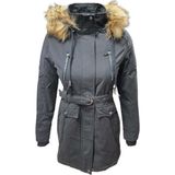 Timberline TB3439 Kadın Gabardin Kapüşonlu Içi Kürklü Mont - TB3439 - Siyah - XL