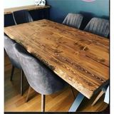 Timber's Team ALDA-Ahşap Kütük Masa Tablası Ayaklar Hariç (Sadece Tabla ) - Koyu Ceviz - 80 x 120